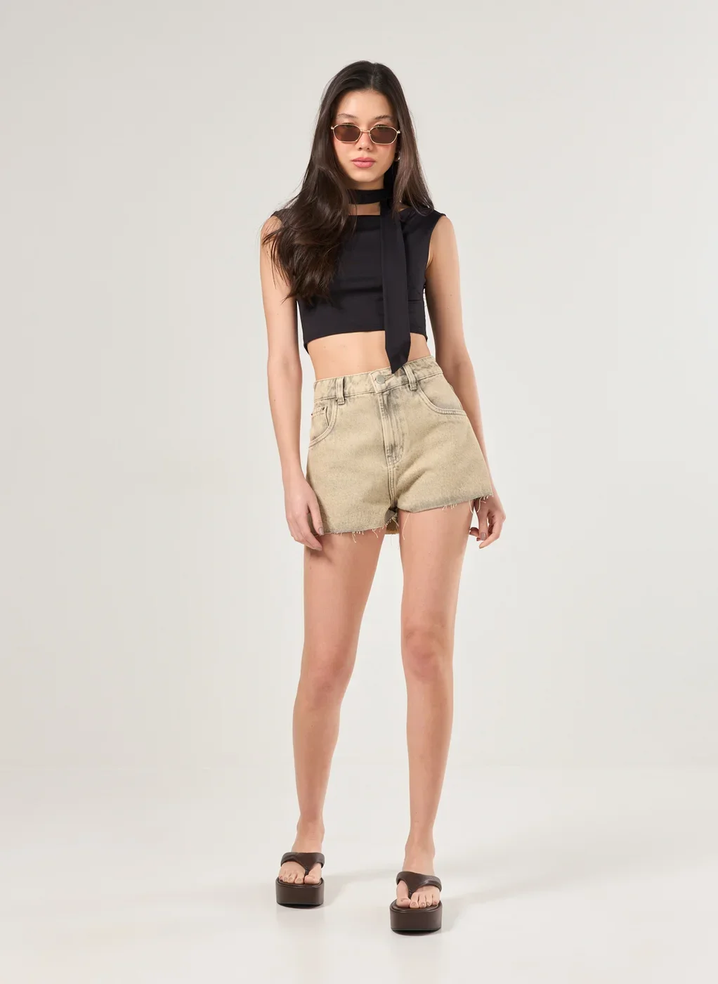 Short Jeans Dirty Cintura Alta