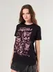 Camiseta Oversized Preta Banda Gatos