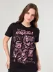 Camiseta Oversized Preta Banda Gatos