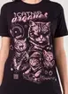 Camiseta Oversized Preta Banda Gatos