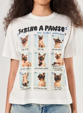 Camiseta Off-White Polaroids Gatinhos