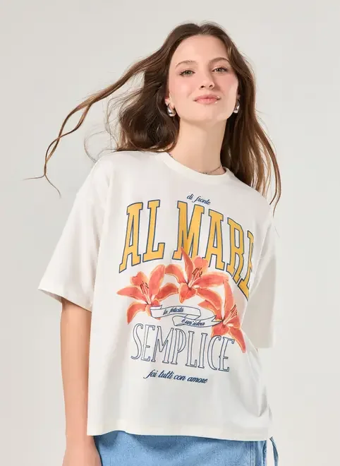 Camiseta Box Off-White Flor AL Mare