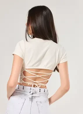 Blusa Estrela Com Amarração Nas Costas