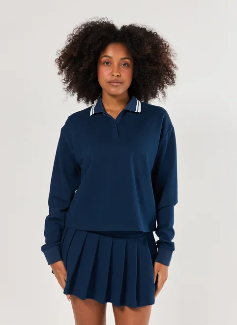 Blusa Manga Longa Polo Marinho