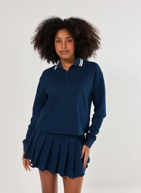 Blusa Manga Longa Polo Marinho