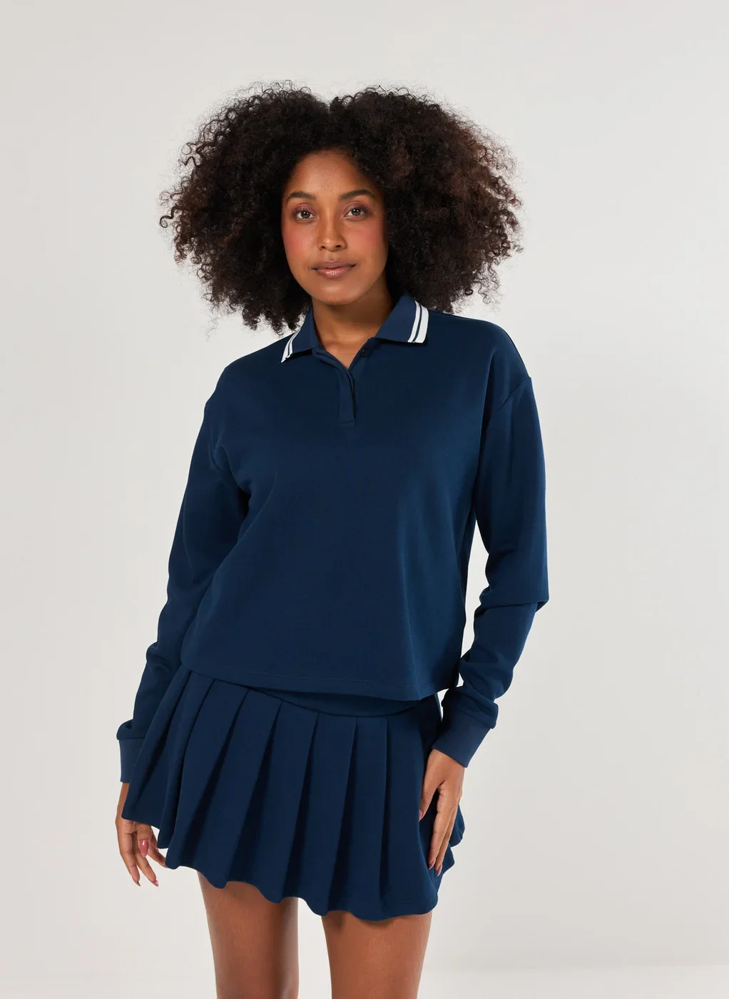 Blusa Manga Longa Polo Marinho