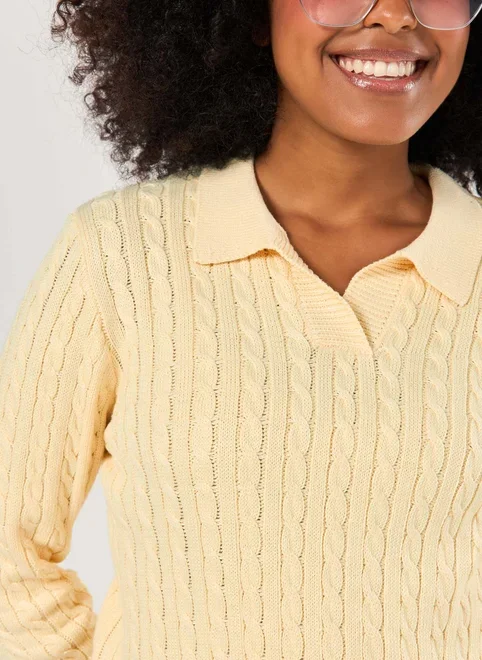 Blusa Manga Longa Polo Tricô