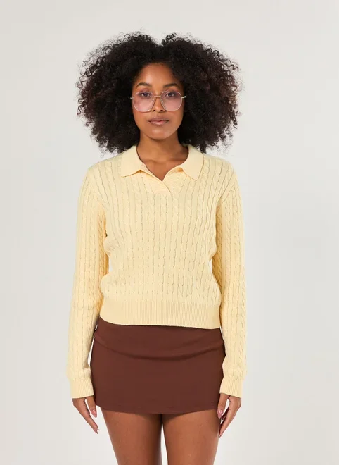 Blusa Manga Longa Polo Tricô