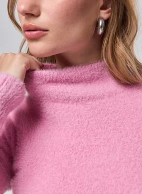 Blusa Manga Longa Pelinhos Rosa