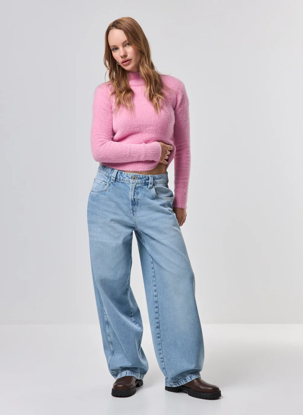 Blusa Manga Longa Pelinhos Rosa