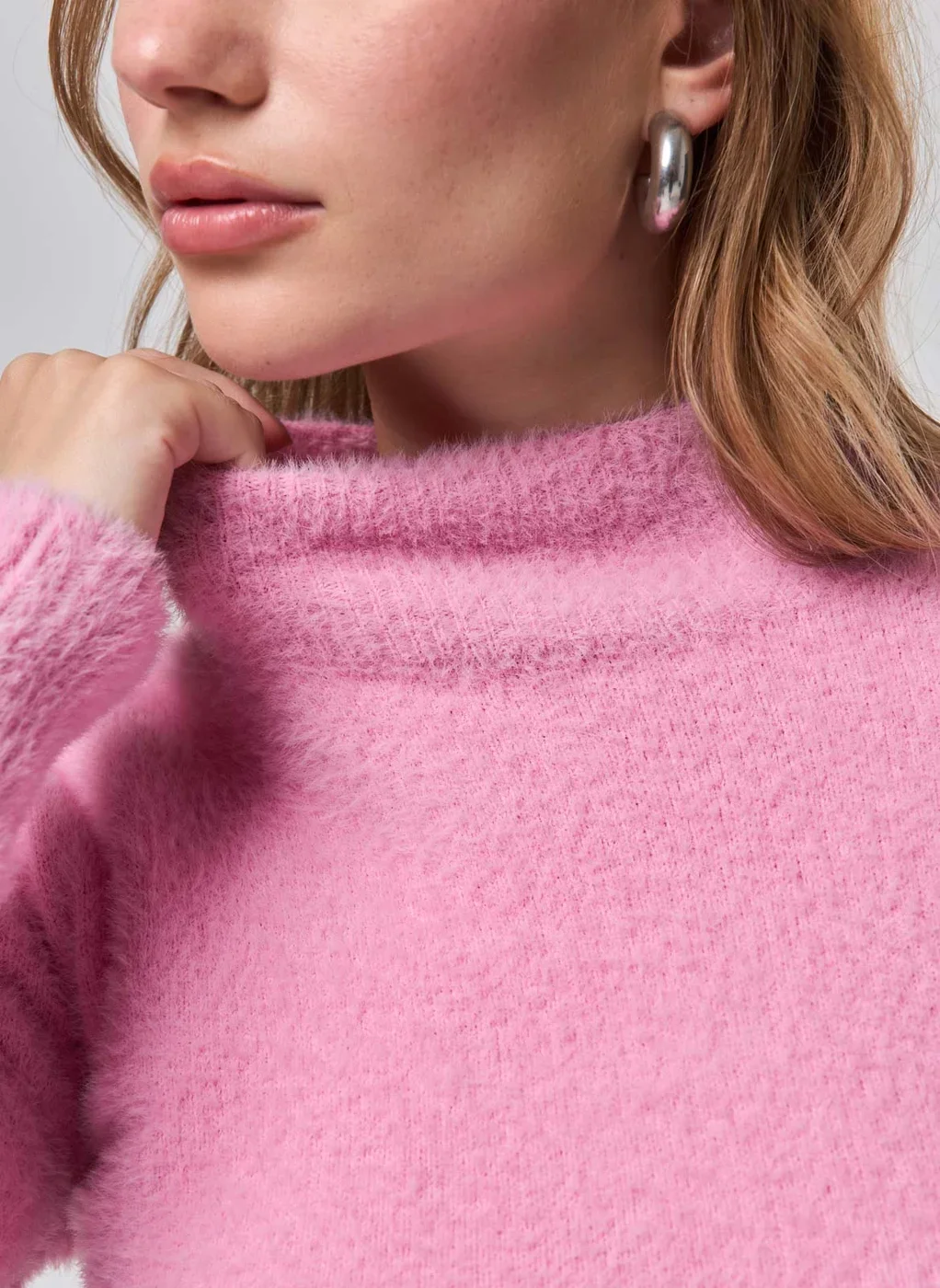 Blusa Manga Longa Pelinhos Rosa