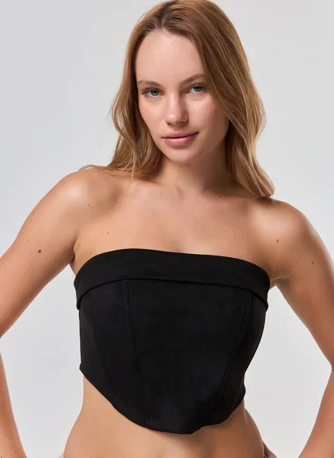 Corselet Cropped Dobra Suede