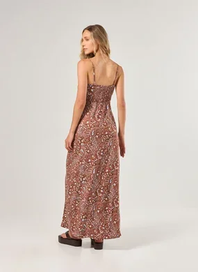 Vestido Midi Alongado Estampa Paisley