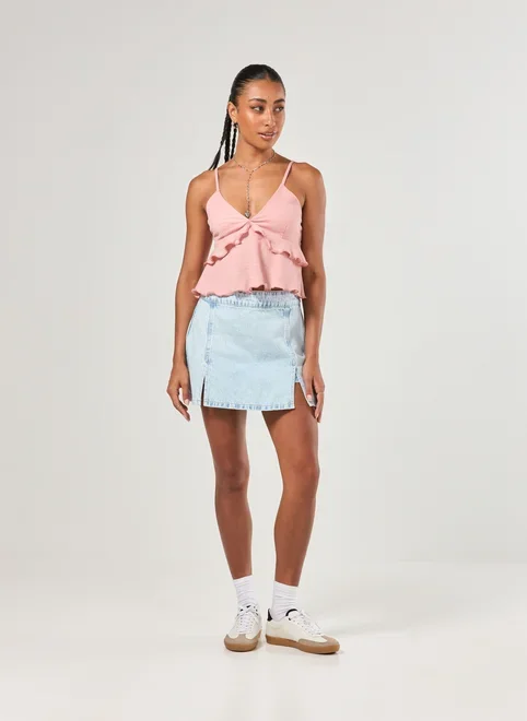 Blusa Alcinha Babados Rosa