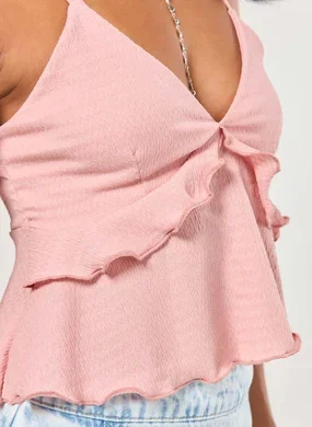 Blusa Alcinha Babados Rosa