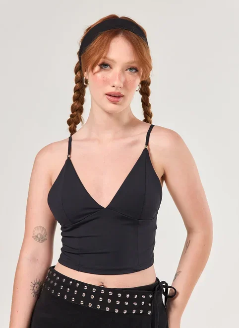 Cropped Poliamida Decote V