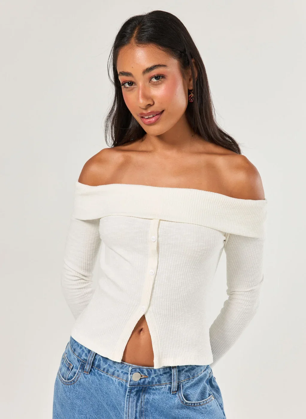 Blusa Manga Longa Pala Virada Botões