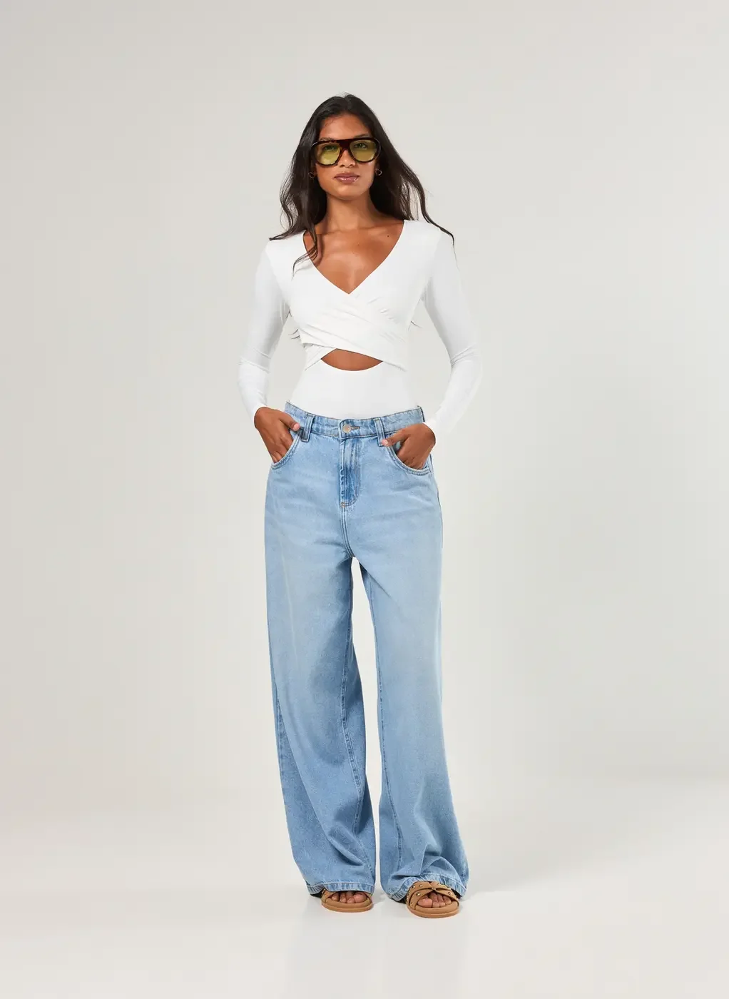 Body Poliamida Manga Longa Transpassado