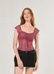 Blusa Tule Estilo Corselet