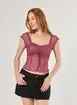 Blusa Tule Estilo Corselet