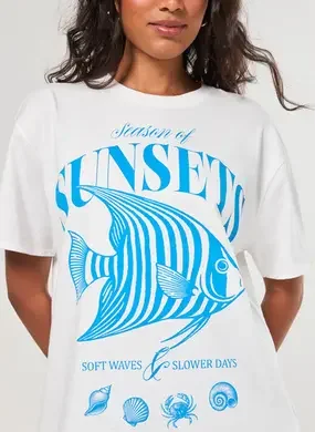 Camiseta Oversized Off-White Peixe