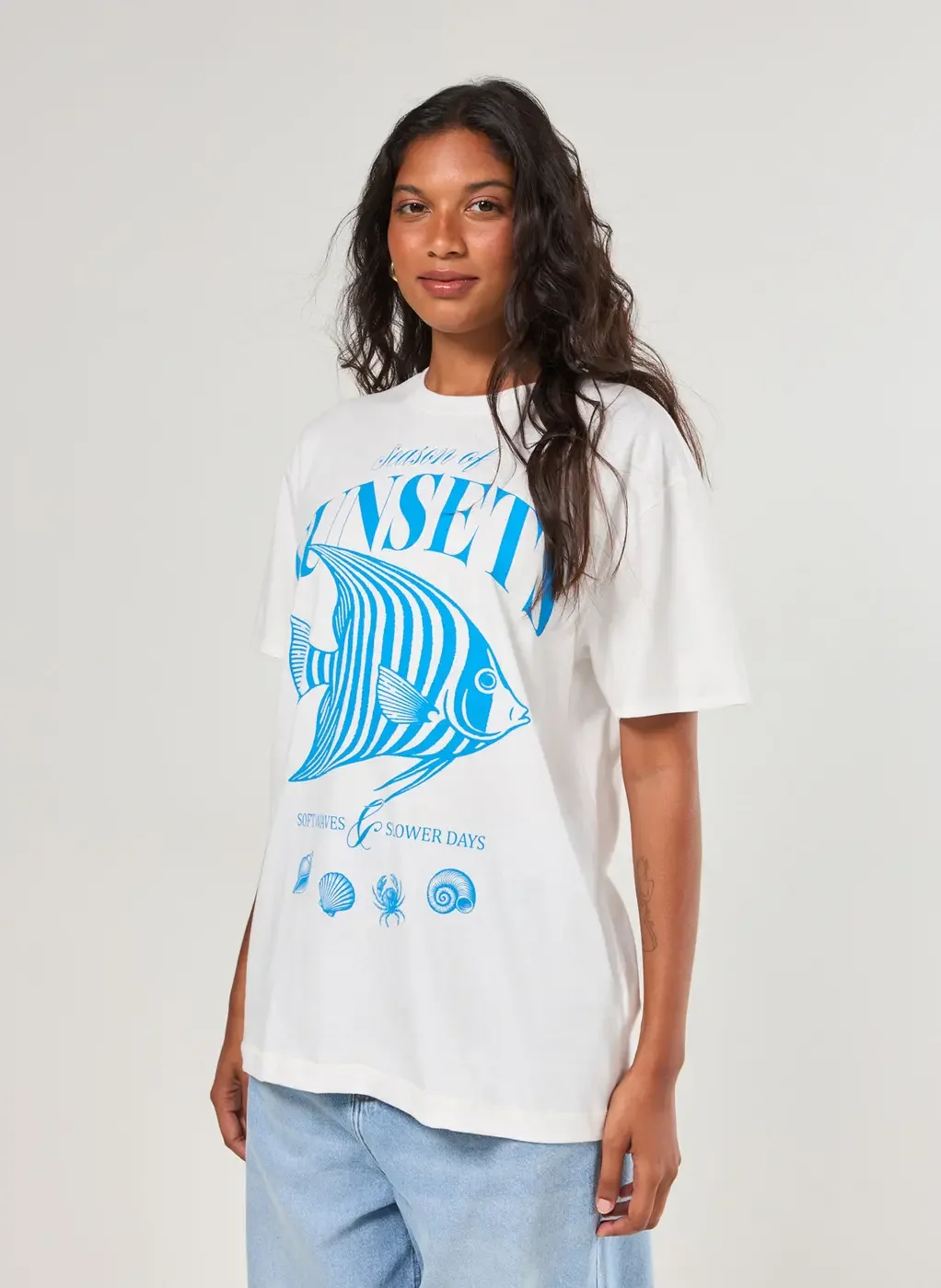 Camiseta Oversized Off-White Peixe