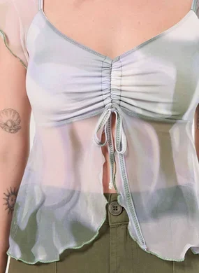 Blusa Tule Estampa Manchada