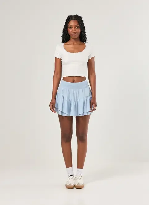 Cropped Off-White Canelada Renda