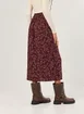 Saia Midi Estampada Bordô