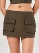 Short Saia Cargo Sarja Marrom