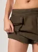 Short Saia Cargo Sarja Marrom