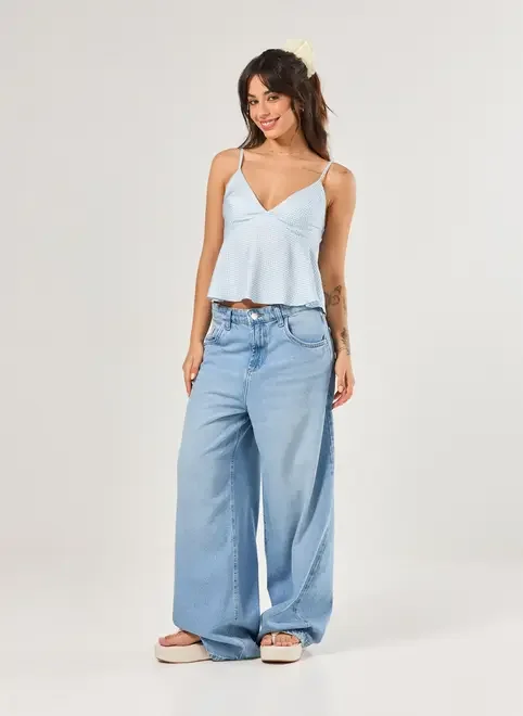 Blusa Alcinha Vichy Azul