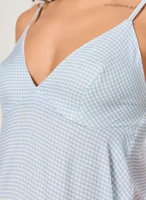 Blusa Alcinha Vichy Azul