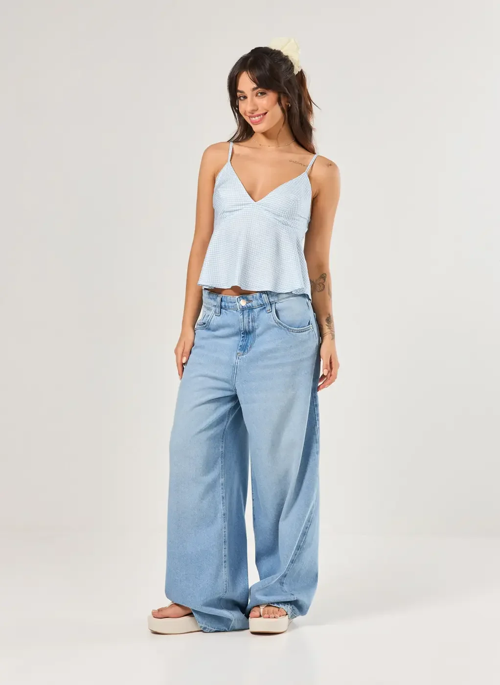 Blusa Alcinha Vichy Azul