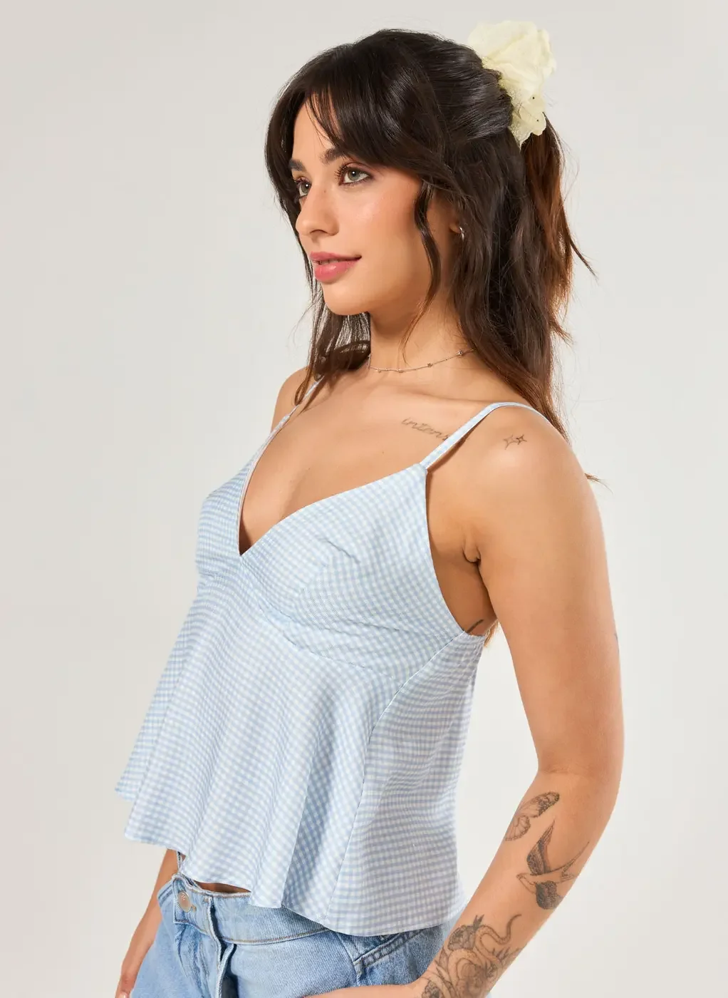 Blusa Alcinha Vichy Azul