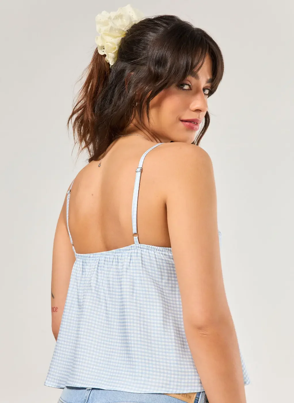 Blusa Alcinha Vichy Azul