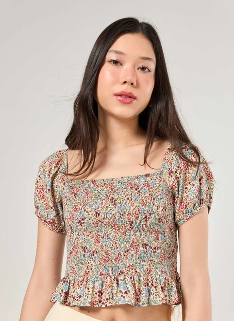 Blusa Cropped Latex Florida