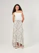 Saia Midi Off-White Estampa Mística