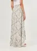 Saia Midi Off-White Estampa Mística