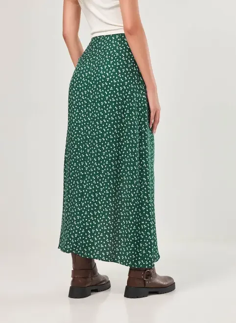 Saia Midi Verde Florida Amarração