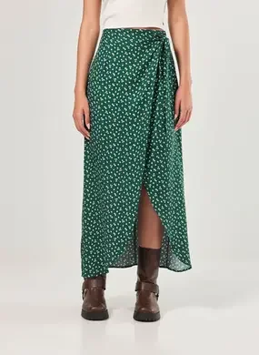 Saia Midi Verde Florida Amarração