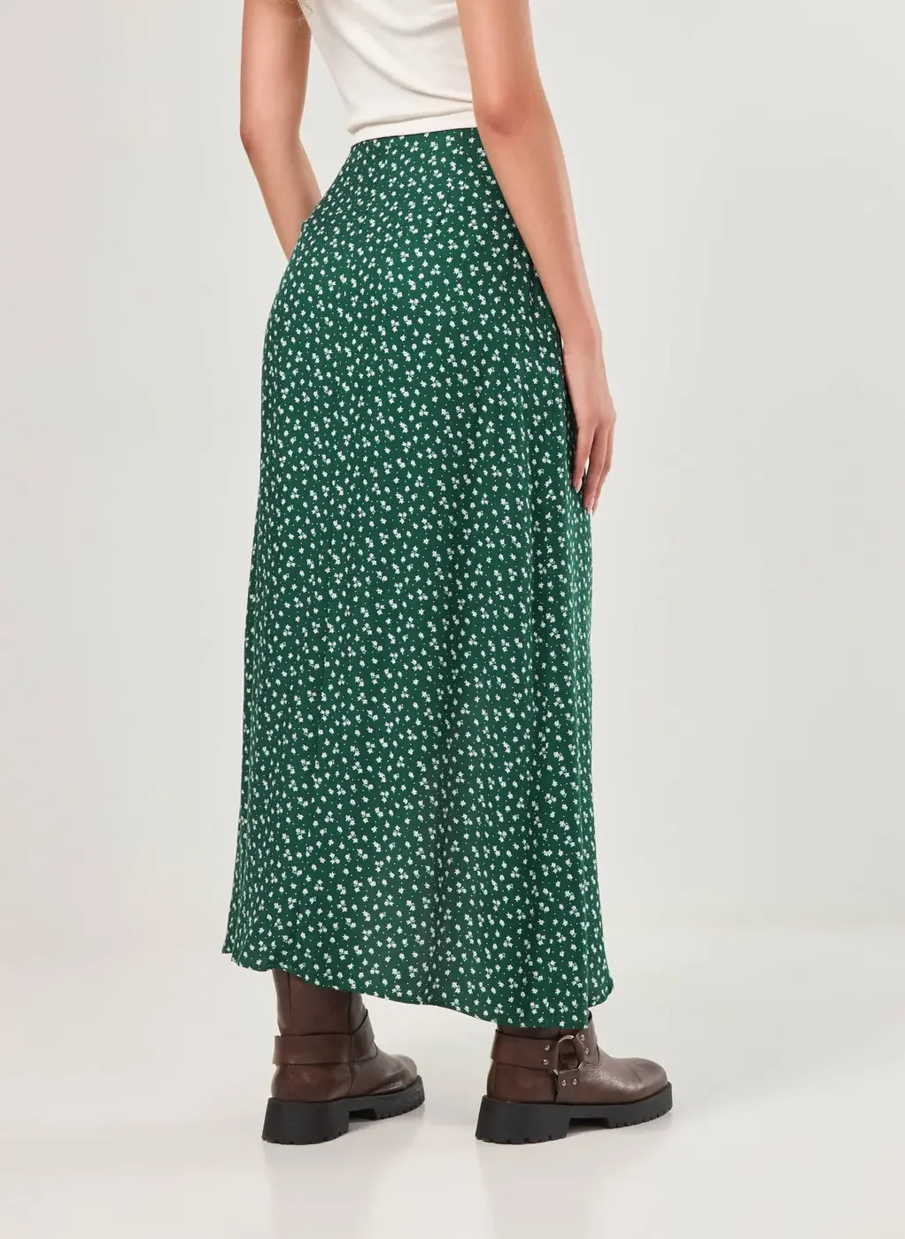 Saia Midi Verde Florida Amarração
