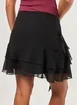 Saia Preta Chiffon Ponta Assimétrica
