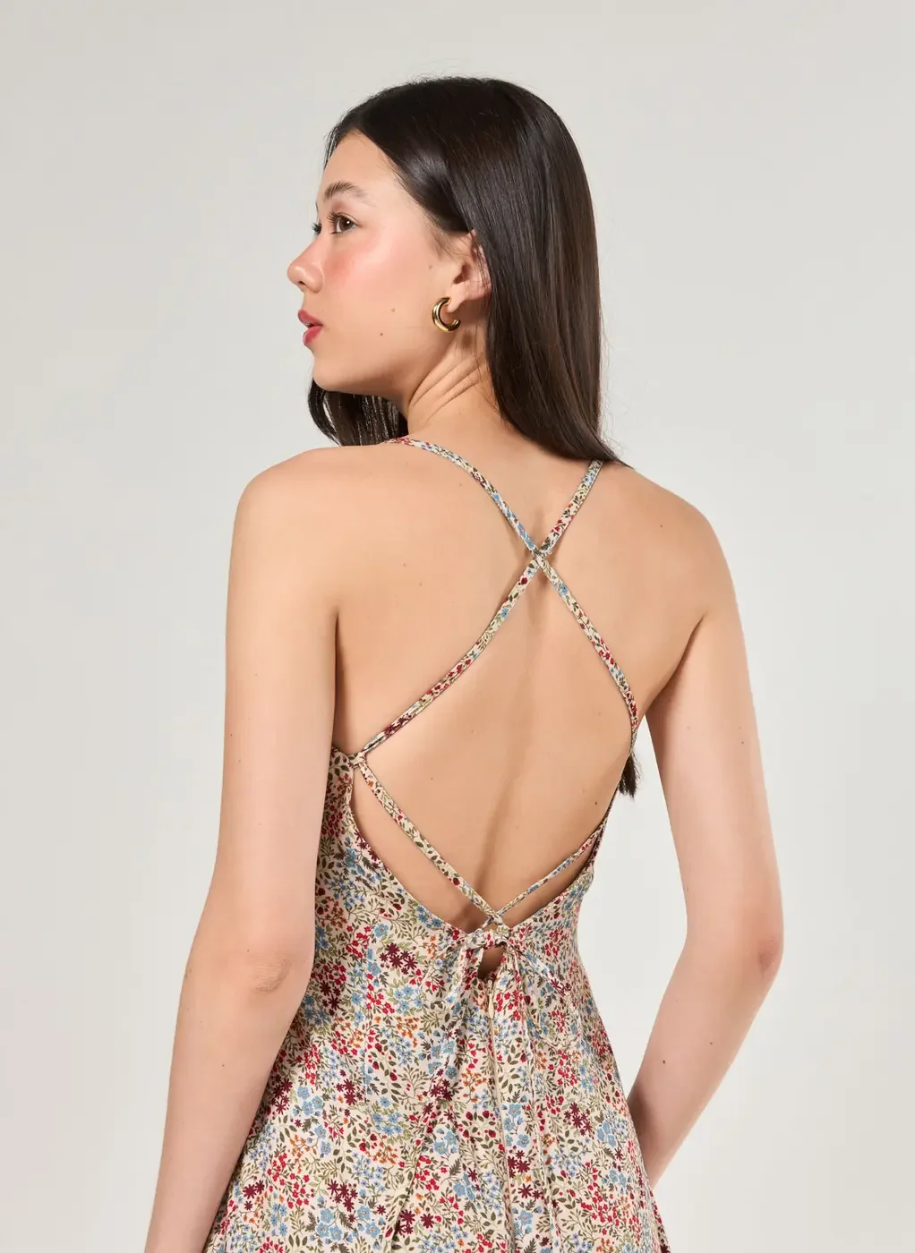 Vestido Midi Estampa Florida