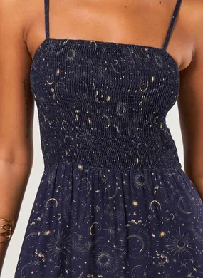 Vestido Longo Marinho Lastex