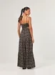 Vestido Longo Preto Estampa Paisley