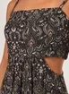 Vestido Longo Preto Estampa Paisley