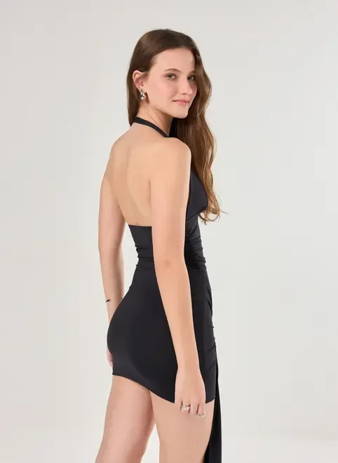 Vestido Curto Preto Aviamento E Ponta