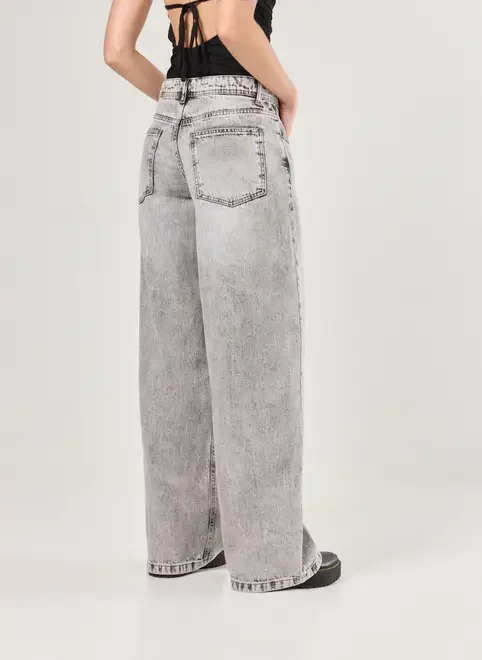 Calça Jeans Boy Cintura Baixa Cinza