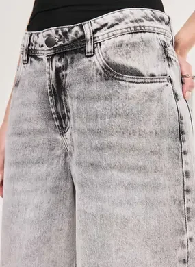Calça Jeans Boy Cintura Baixa Cinza